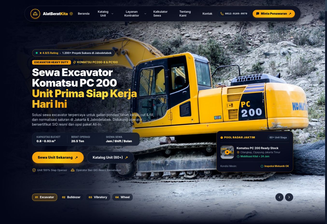 Screenshot hero website asli AlatBeratKita